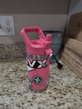 Yeti Pink Stainless Steel Stickered Water Bottle